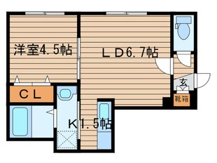 ハピネス北２１条の物件間取画像